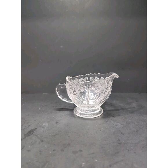 New Martinsville‎ Depression Glass Creamer, Vtg Radiance, Flower Basket Creamer - Picture 4 of 10